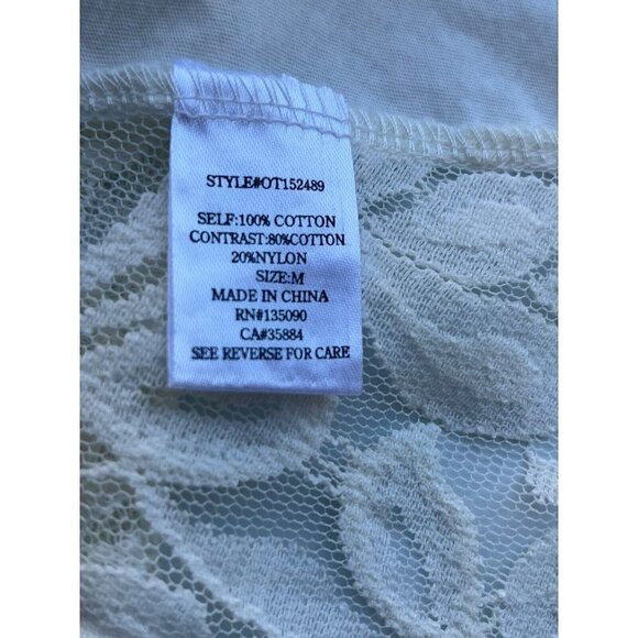 Others Follow Women's White Lace Ibiza Flamingo Tank Top Size S M - Picture 5 of 10